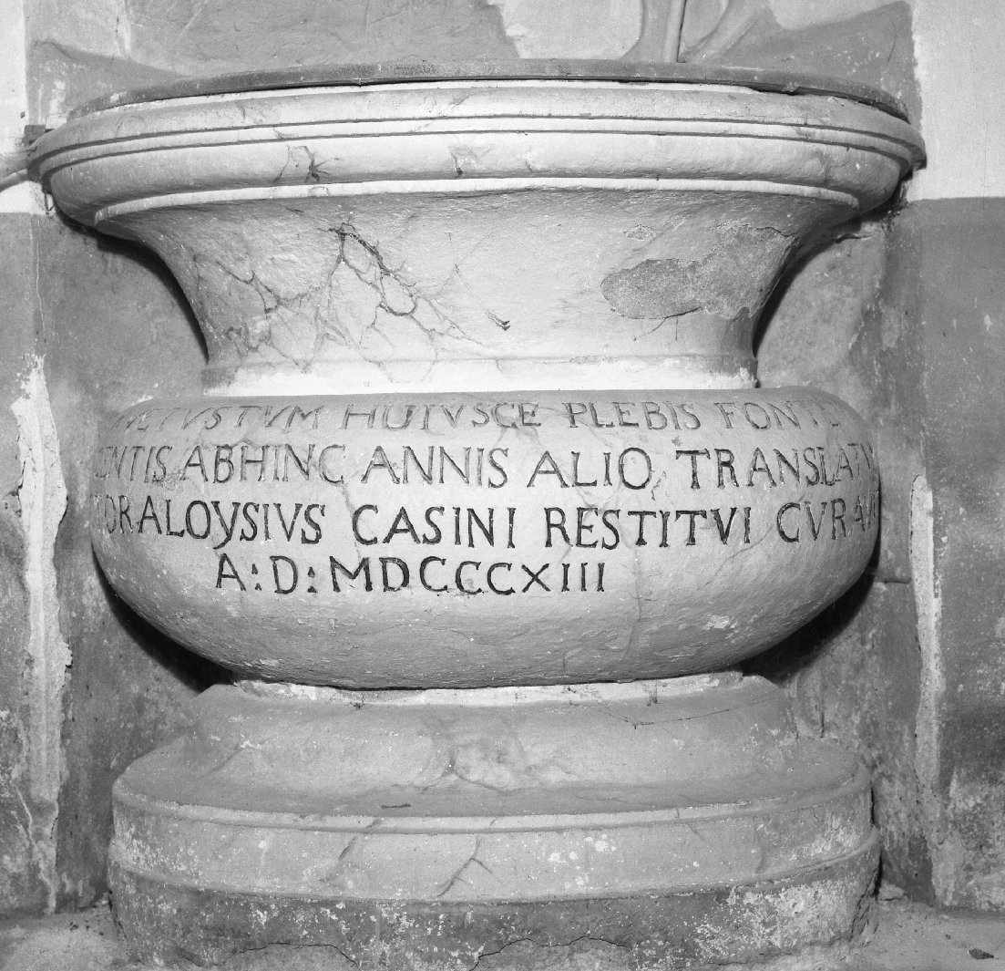 fonte battesimale - bottega toscana (fine/inizio secc. XVIII/ XIX)