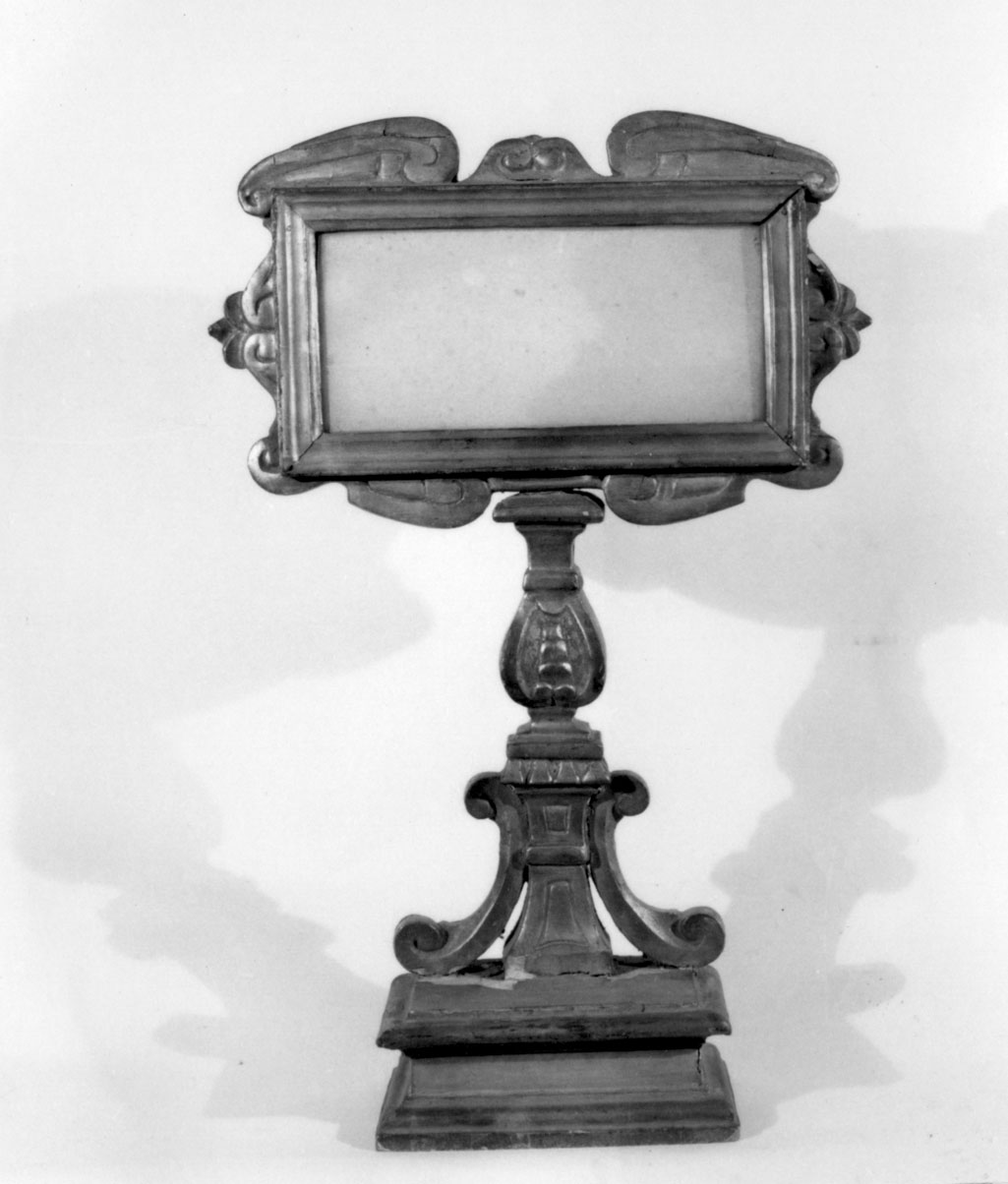 reliquiario - a tabella - bottega toscana (fine/inizio secc. XVIII/ XIX)