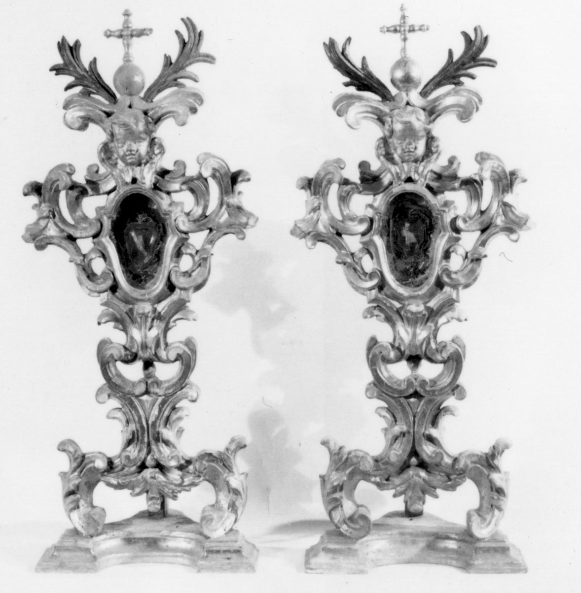 reliquiario - a ostensorio, serie - bottega toscana (metà sec. XVIII)