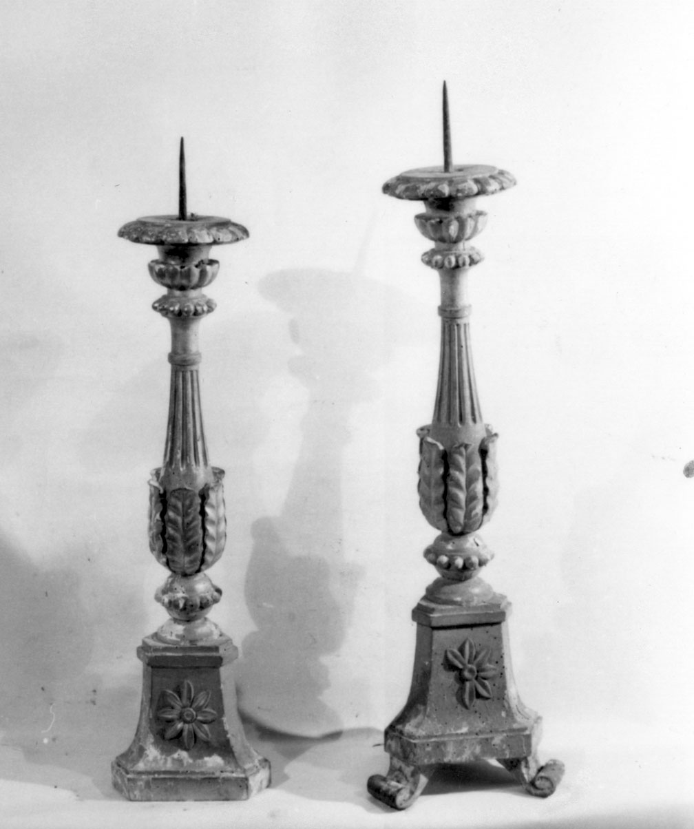 candelabro, serie - bottega toscana (fine/inizio secc. XVIII/ XIX)