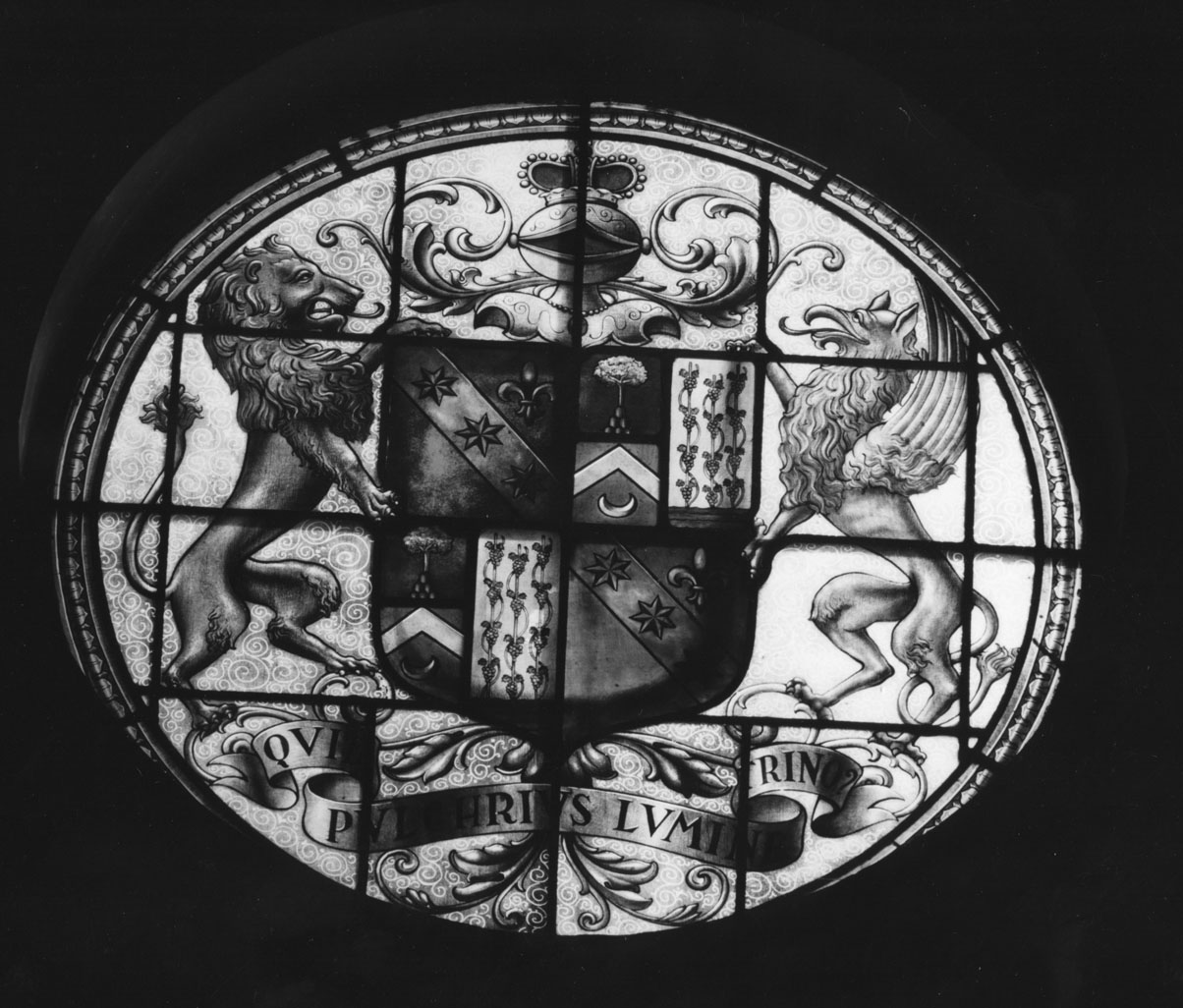 stemma gentilizio (vetrata) - bottega toscana (sec. XX)