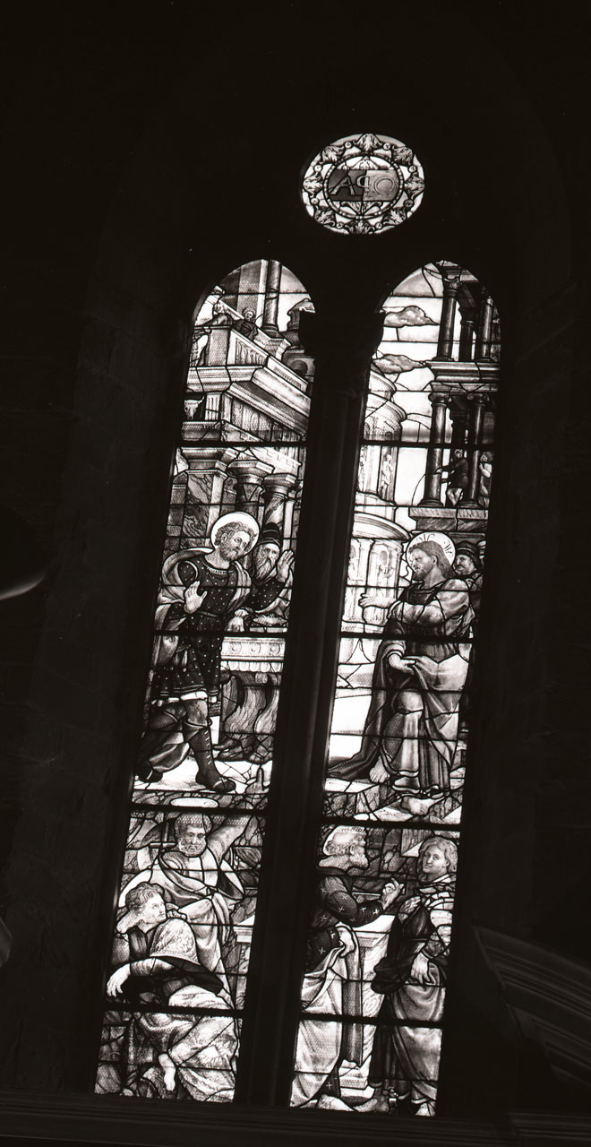 vocazione di San Matteo (vetrata) di Guglielmo di Pietro da Marcillat (primo quarto sec. XVI)
