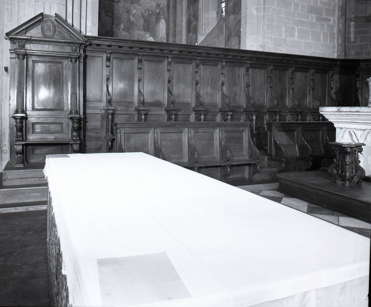 stalli del coro di Vasari Giorgio, Baglioni Giuliano (terzo quarto sec. XVI)