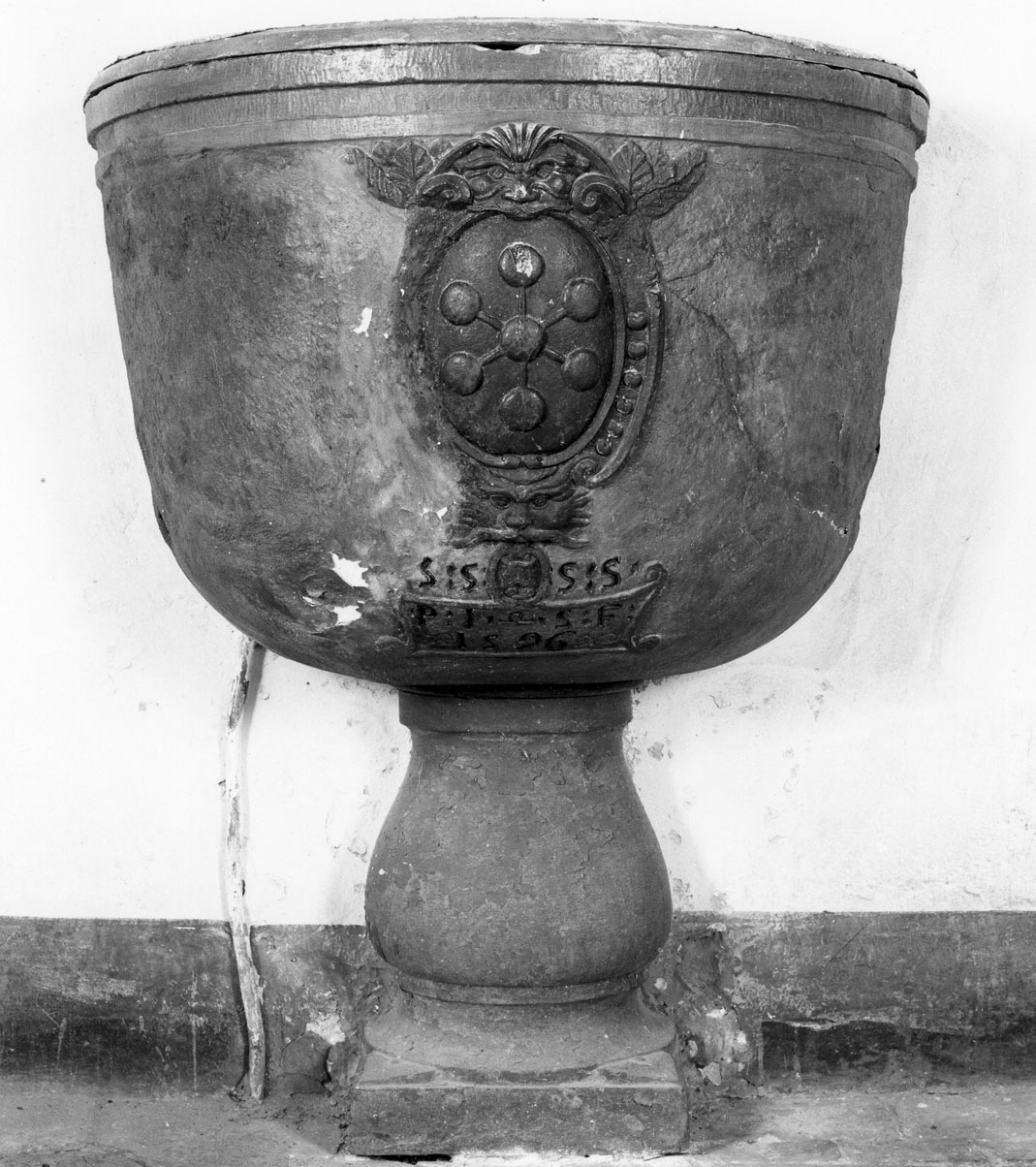 fonte battesimale - bottega toscana (fine sec. XVI)