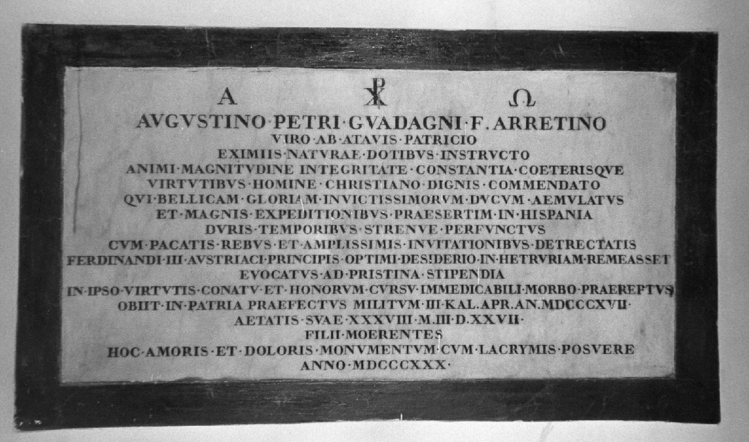 lapide tombale - bottega aretina (sec. XIX)