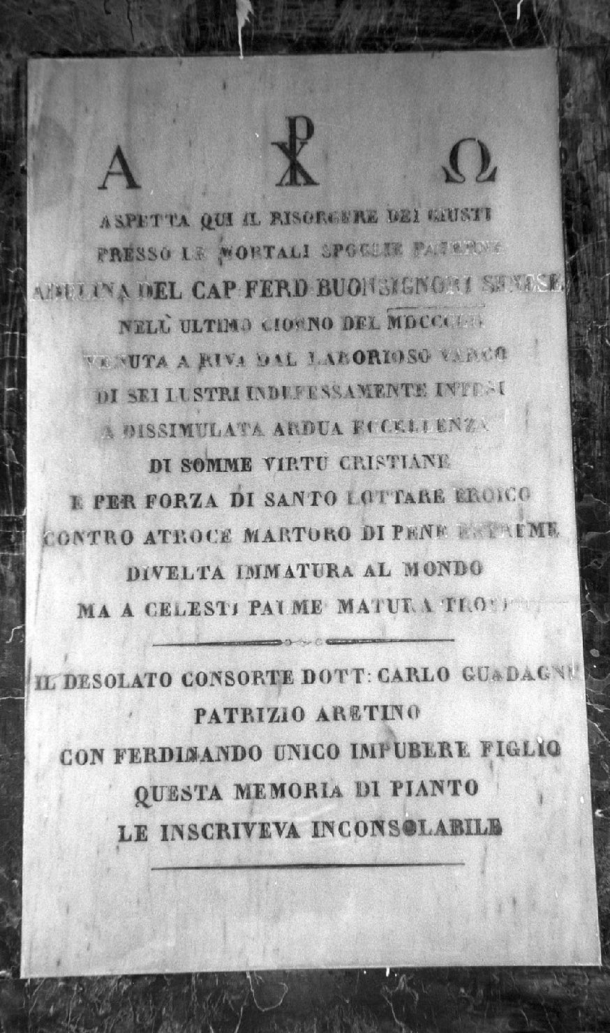 lapide tombale - bottega aretina (sec. XIX)