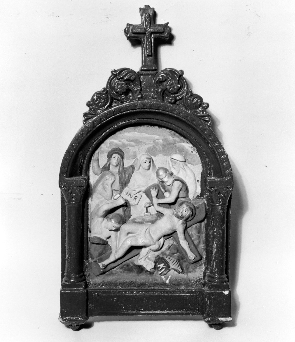 stazione XI: Gesù inchiodato alla croce (Via Crucis, serie) - bottega toscana (sec. XIX)