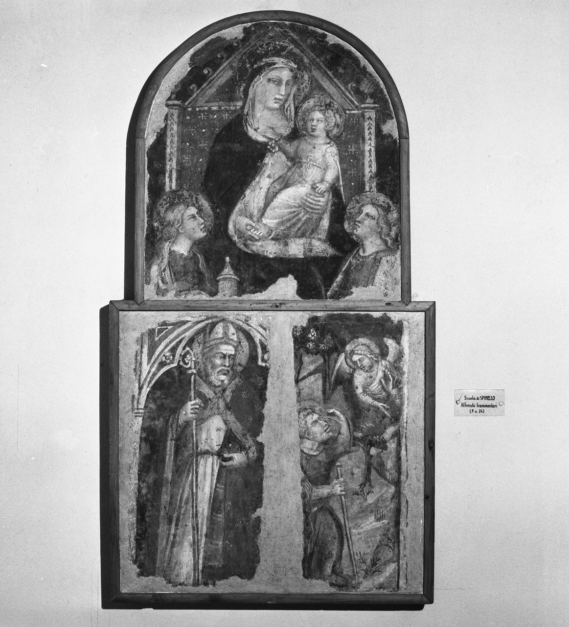 Madonna con Bambino e altri personaggi, Madonna con Bambino e altri personaggi (dipinto, frammento) di Spinello Aretino (cerchia) (sec. XIV)