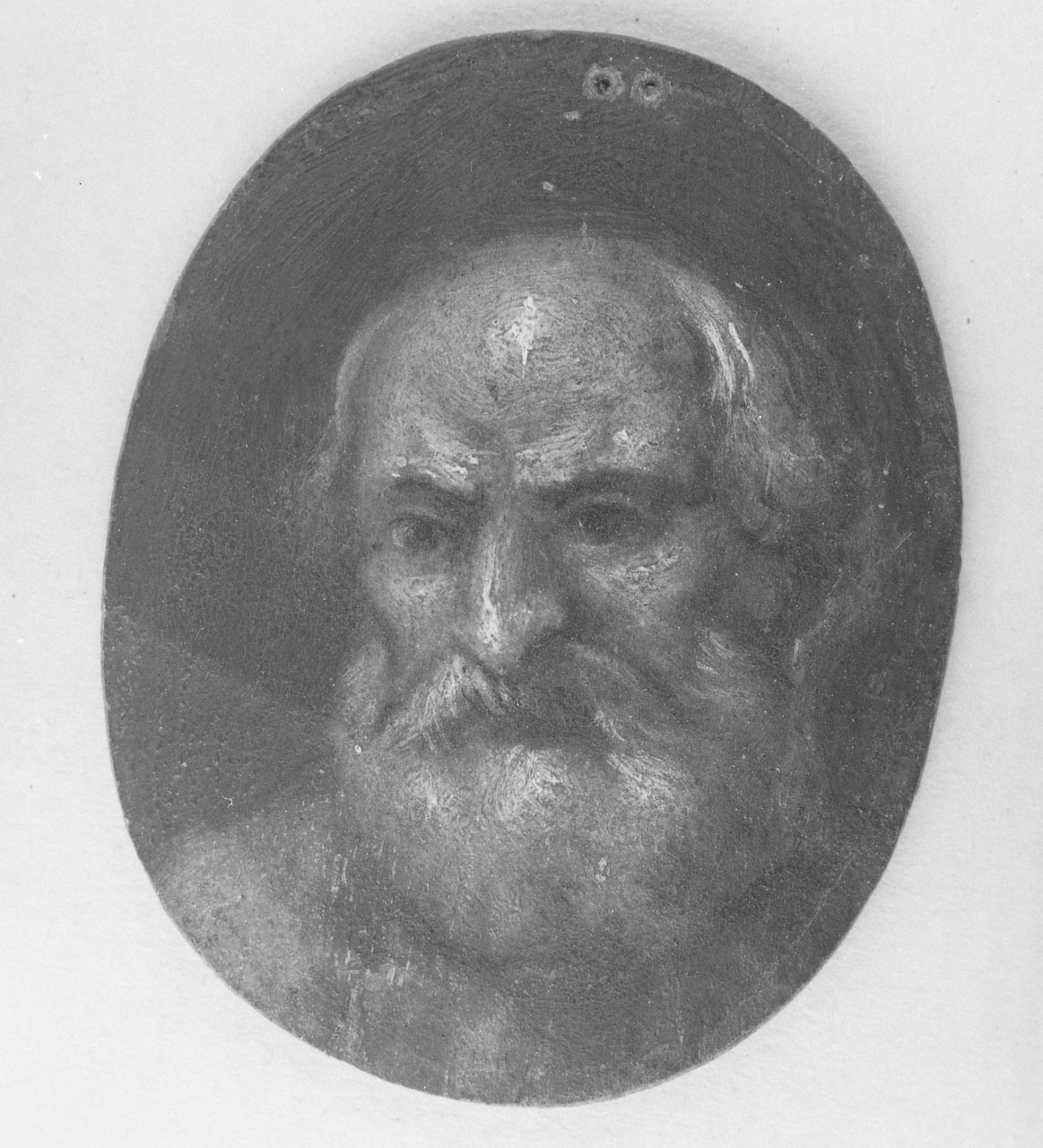 testa di santo (miniatura) - ambito aretino (metà sec. XVIII)