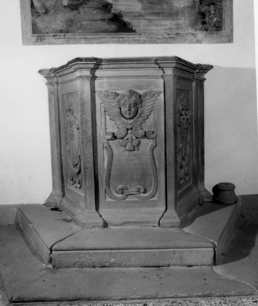 fonte battesimale - bottega umbra (secondo quarto sec. XVII)