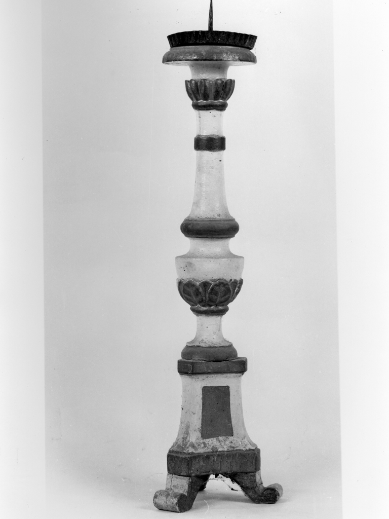 candeliere d'altare, serie - bottega toscana (prima metà sec. XIX)