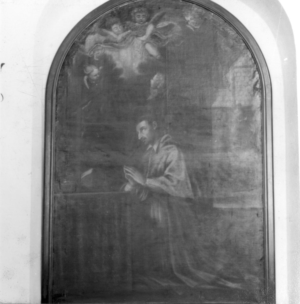 San Carlo Borromeo in adorazione della croce (dipinto) di Zabarelli Antonio (metà sec. XVII)