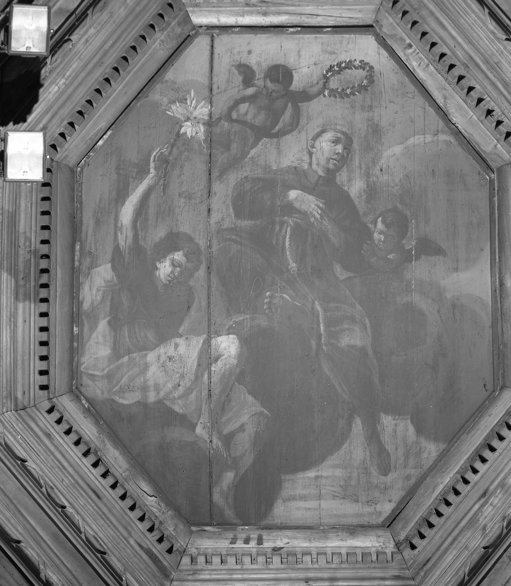 Santo francescano in gloria, Santo francescano (dipinto, elemento d'insieme) - ambito toscano (seconda metà sec. XVII)