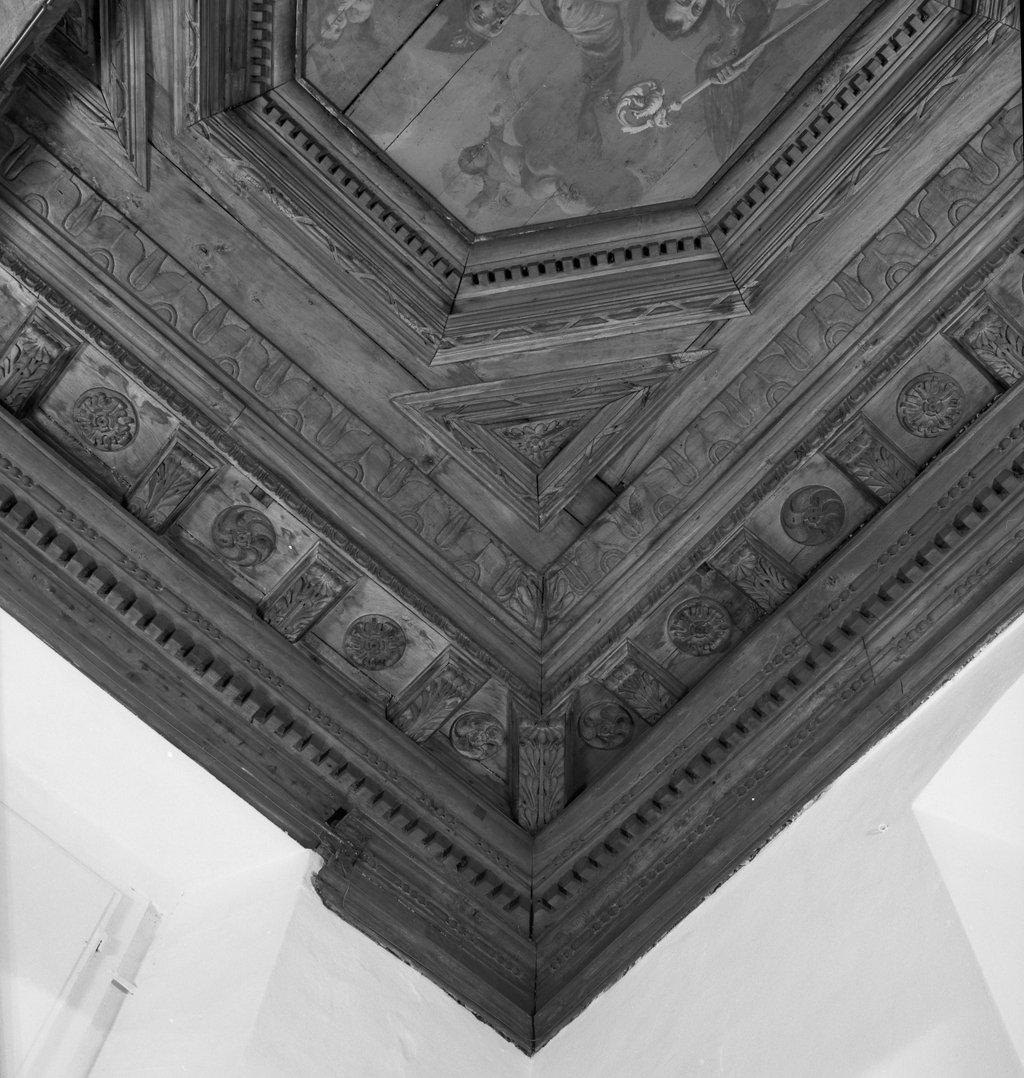 soffitto a cassettoni, elemento d'insieme - ambito italiano (prima metà sec. XVII)