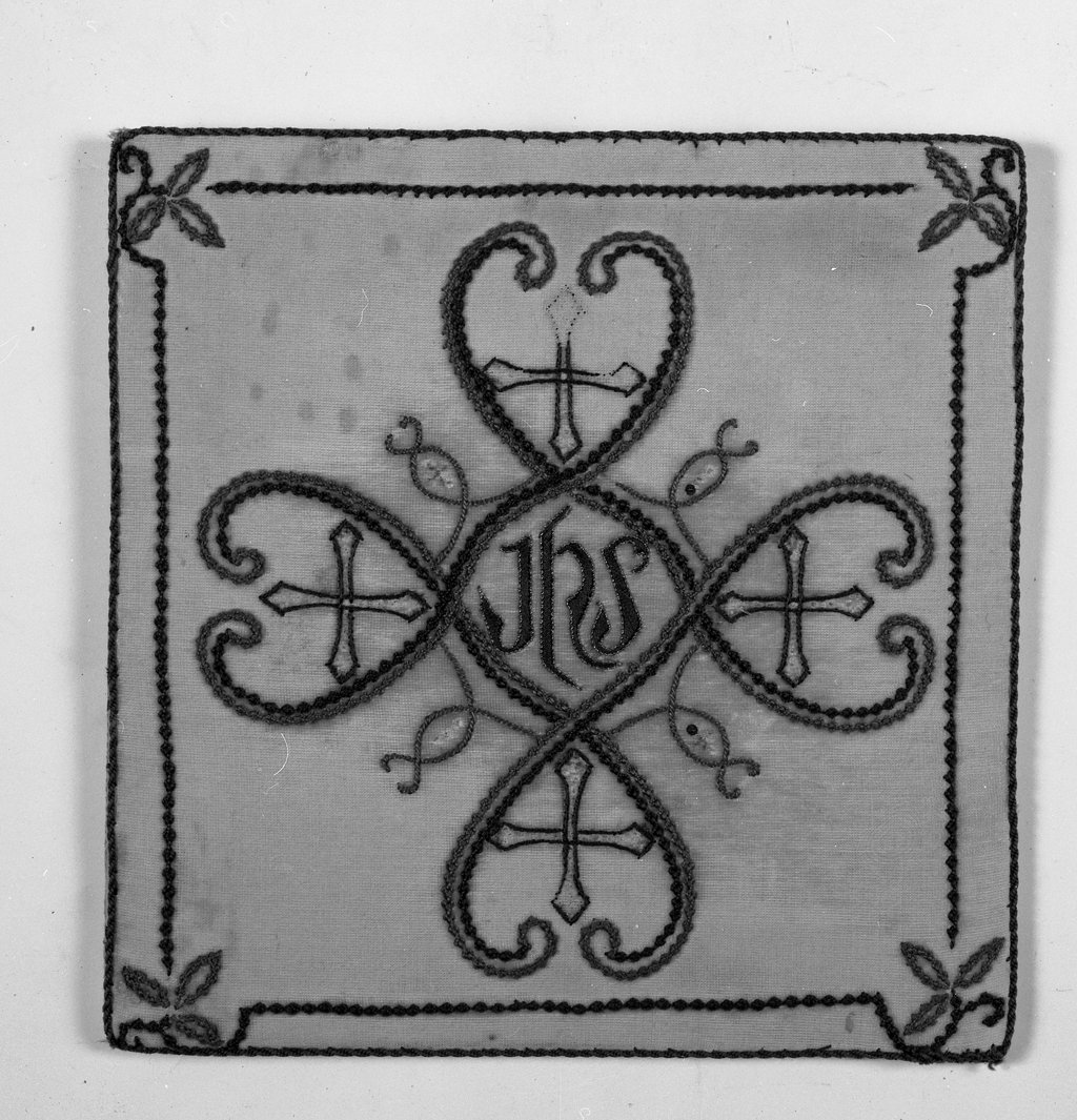 borsa del corporale, elemento d'insieme - manifattura toscana (sec. XIX)