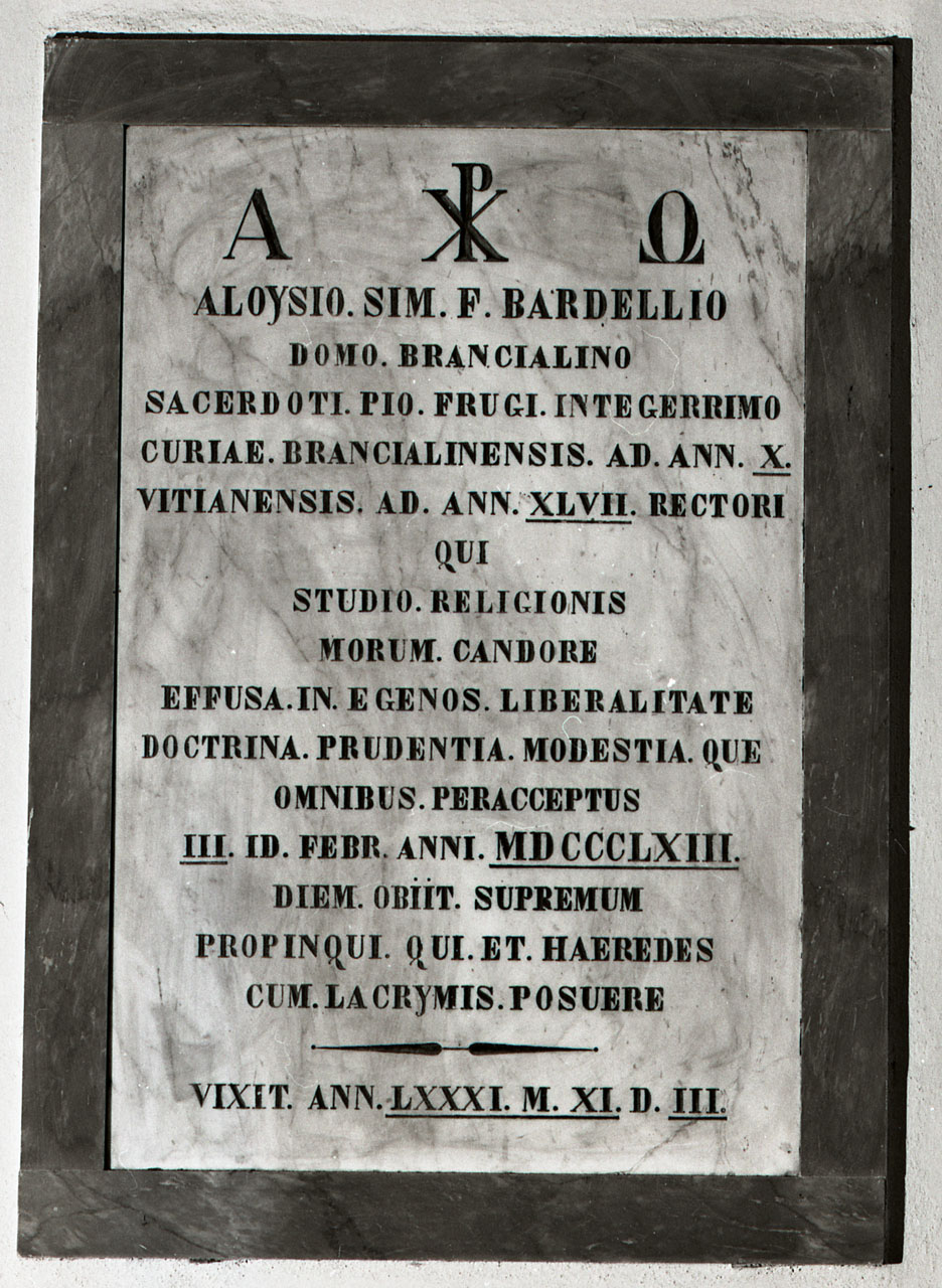 lapide commemorativa - bottega toscana (sec. XIX)