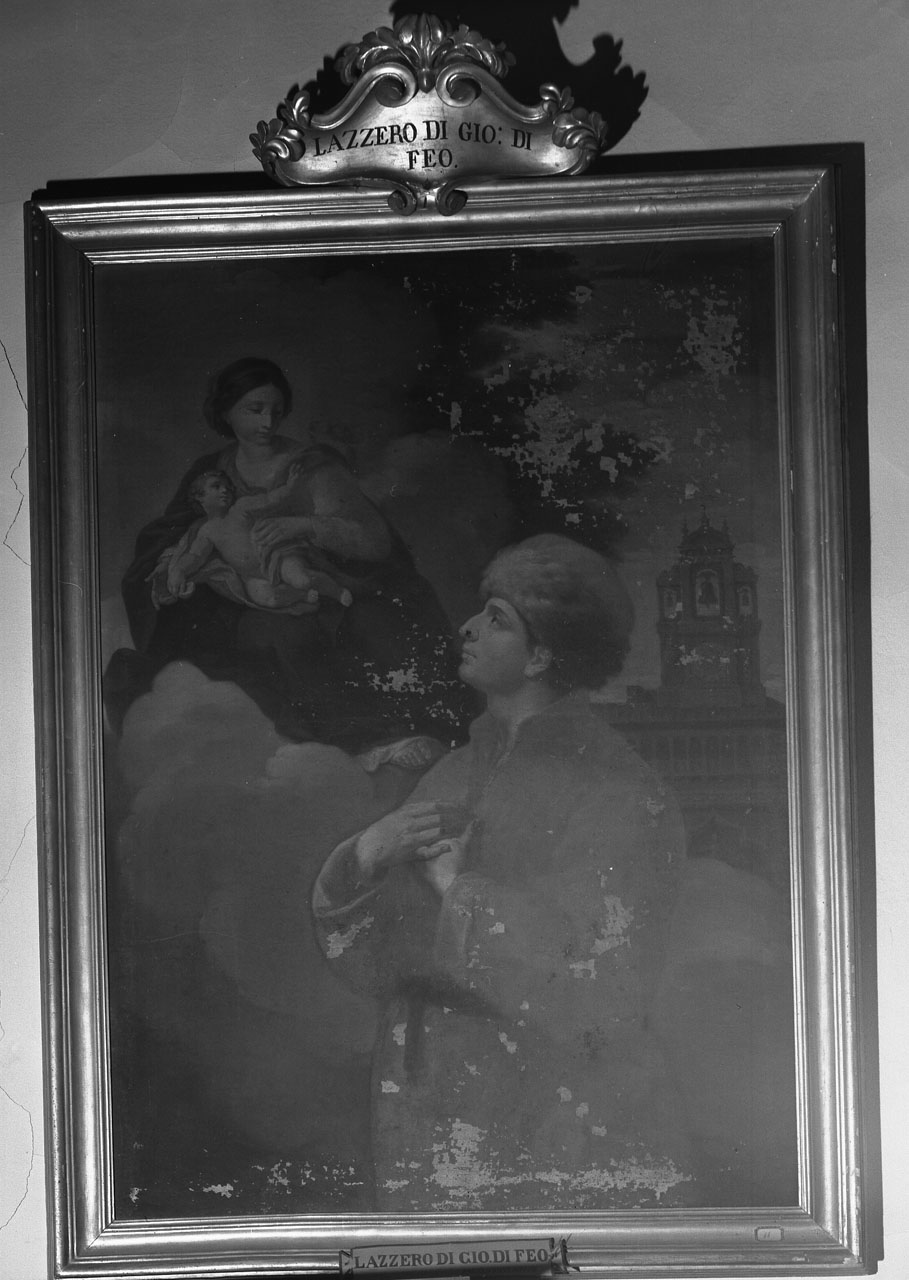 Madonna con Bambino con Lazzero di Giovanni di Feo (dipinto) di Ricci Angelo Battista (fine sec. XVIII)