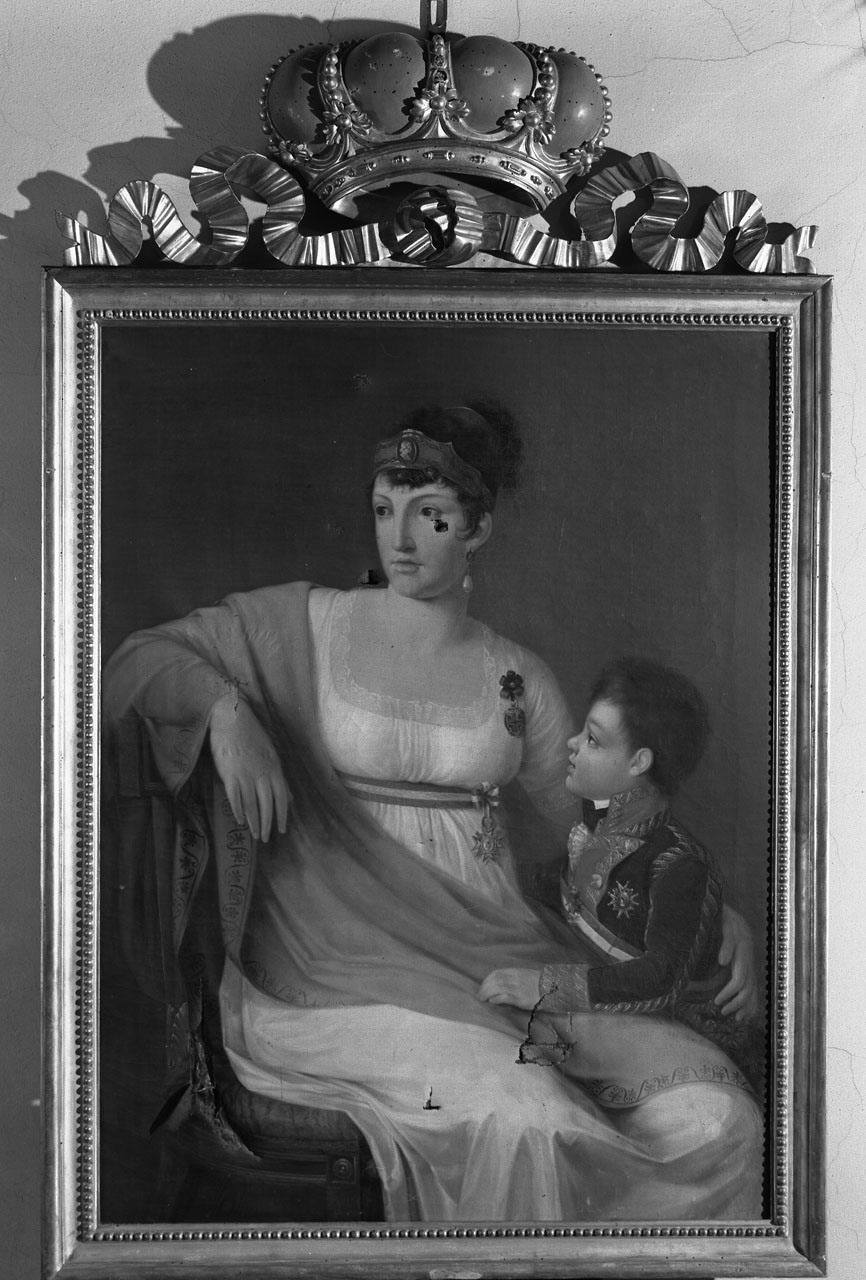 ritratto di Maria Luisa col figlio Carlo Ludovico (dipinto) di Acciai Fedele (inizio sec. XIX)