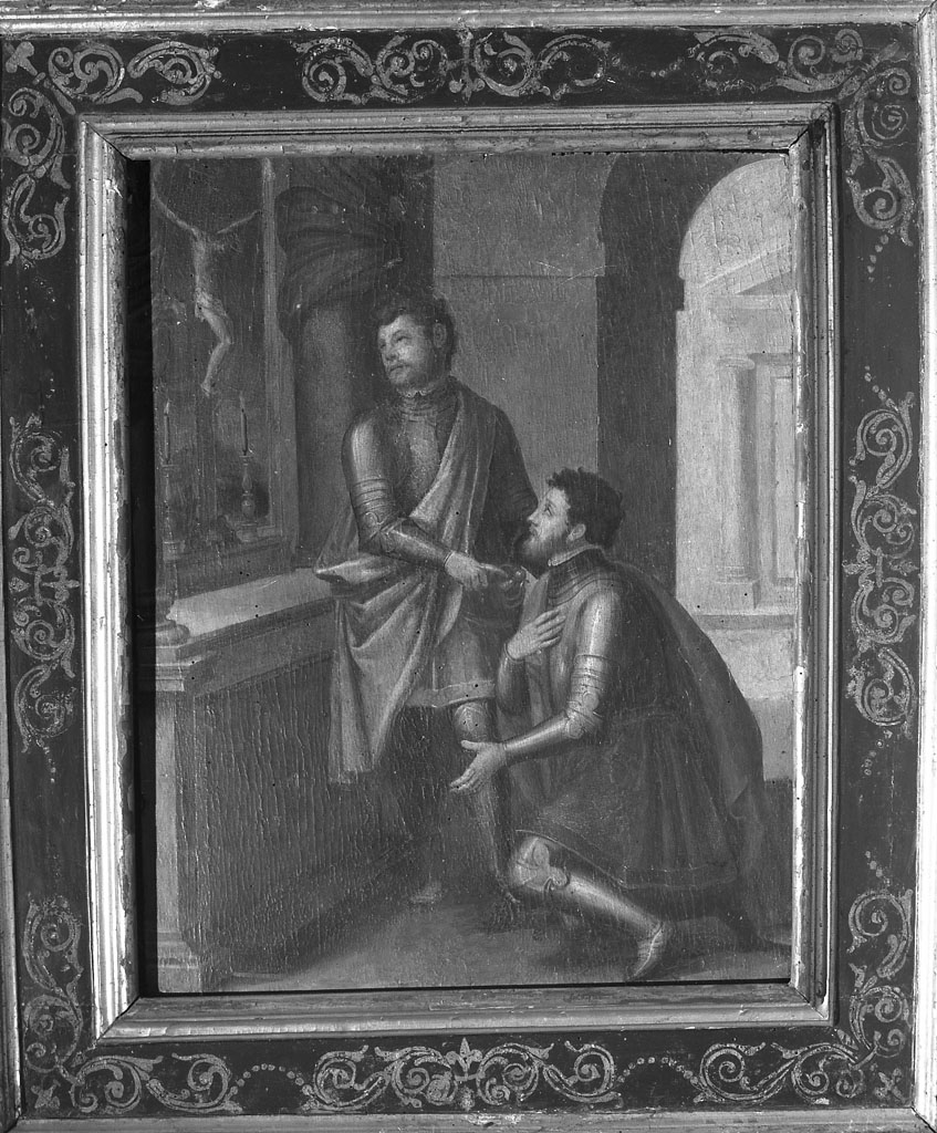 San Giovanni Gualberto che perdona il nemico (dipinto, pendant) - ambito toscano (fine sec. XVI)