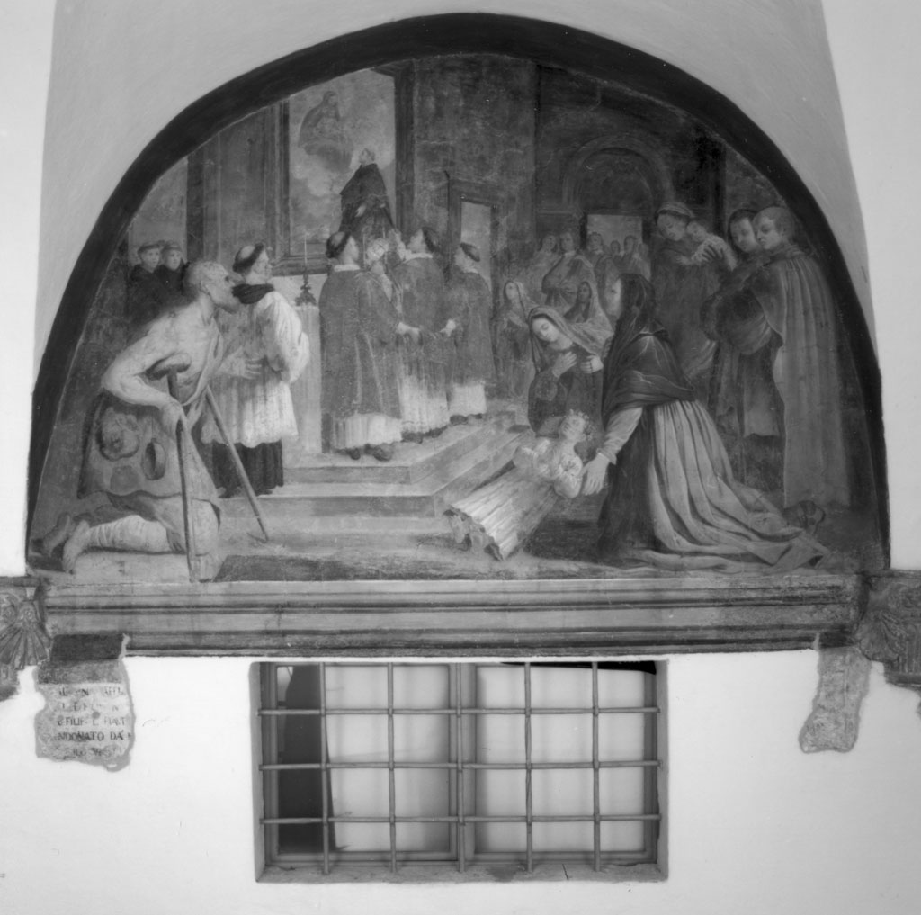 San Filippo Benizi libera un'indemoniata (dipinto) di Zoi Antonio (prima metà sec. XVII)