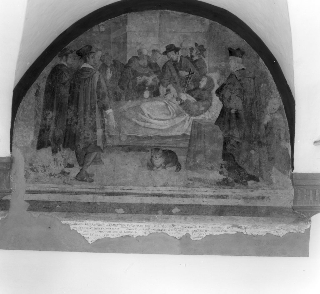san Filippo Benizi riceve l'estrema unzione (dipinto) di Zoi Antonio (prima metà sec. XVII)