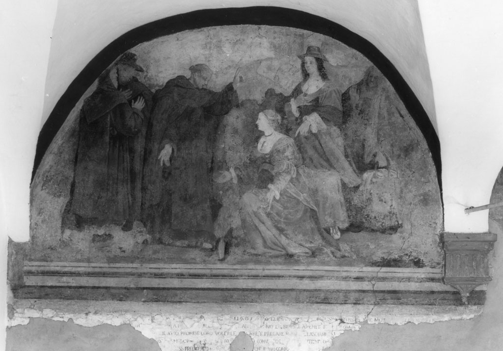 san Filippo Benizi converte due peccatrici (dipinto) di Zoi Antonio (prima metà sec. XVII)