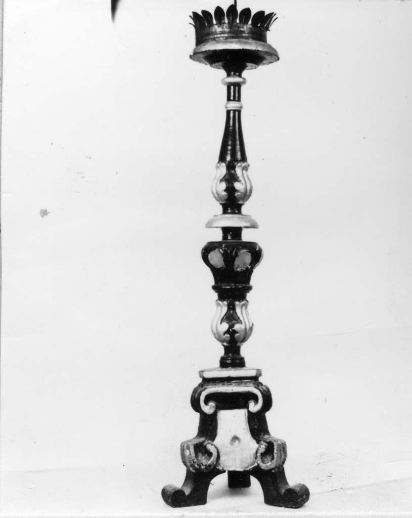 candeliere, serie - bottega toscana (fine/inizio secc. XVIII/ XIX)