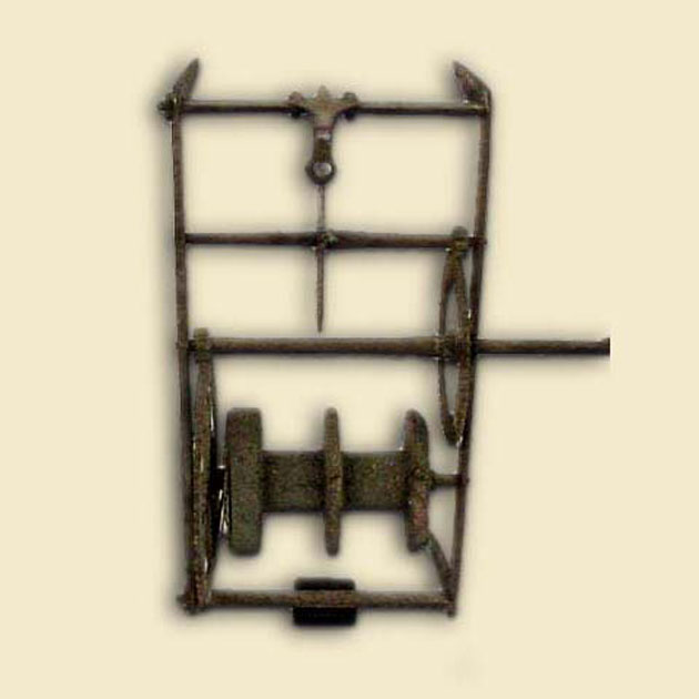 appoggio per spiedo da girarrosto - bottega italiana (secc. XVIII/ XIX)