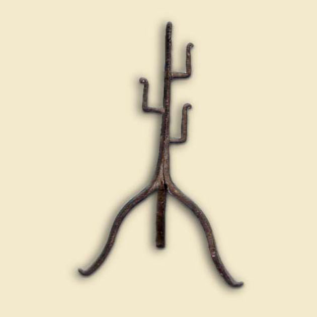 appoggio per spiedo da girarrosto - bottega italiana (secc. XVIII/ XIX)