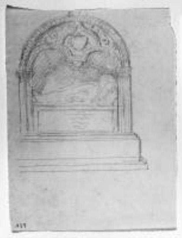 tomba a sarcofago (disegno preparatorio) di Duprè Giovanni (sec. XIX)