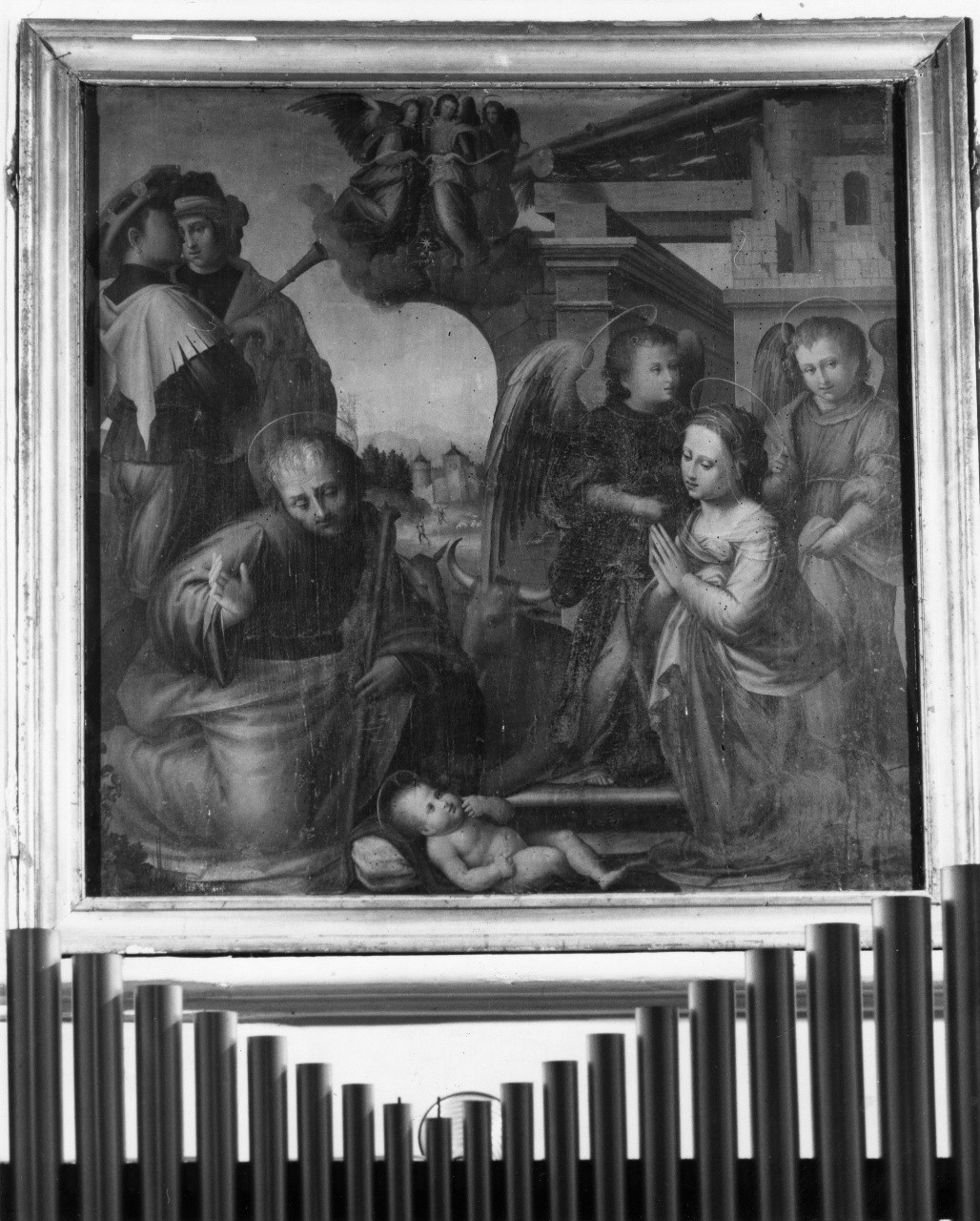 natività di Gesù (dipinto) di Signoroccio Paolo detto Fra' Paolino (attribuito) (sec. XVI)