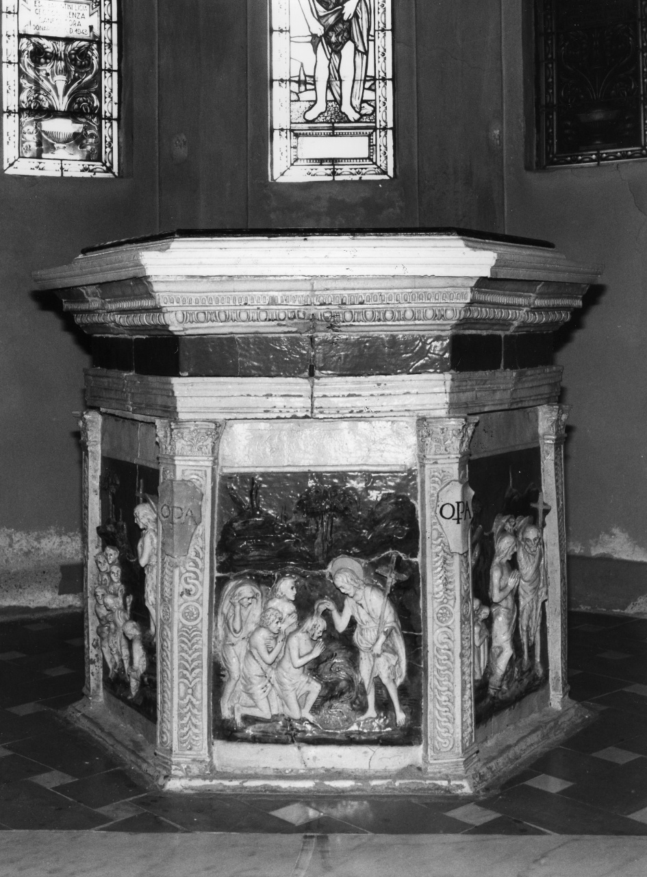 San Giovanni Battista nel deserto (rilievo) di Buglioni Santi (bottega) (prima metà sec. XVI)
