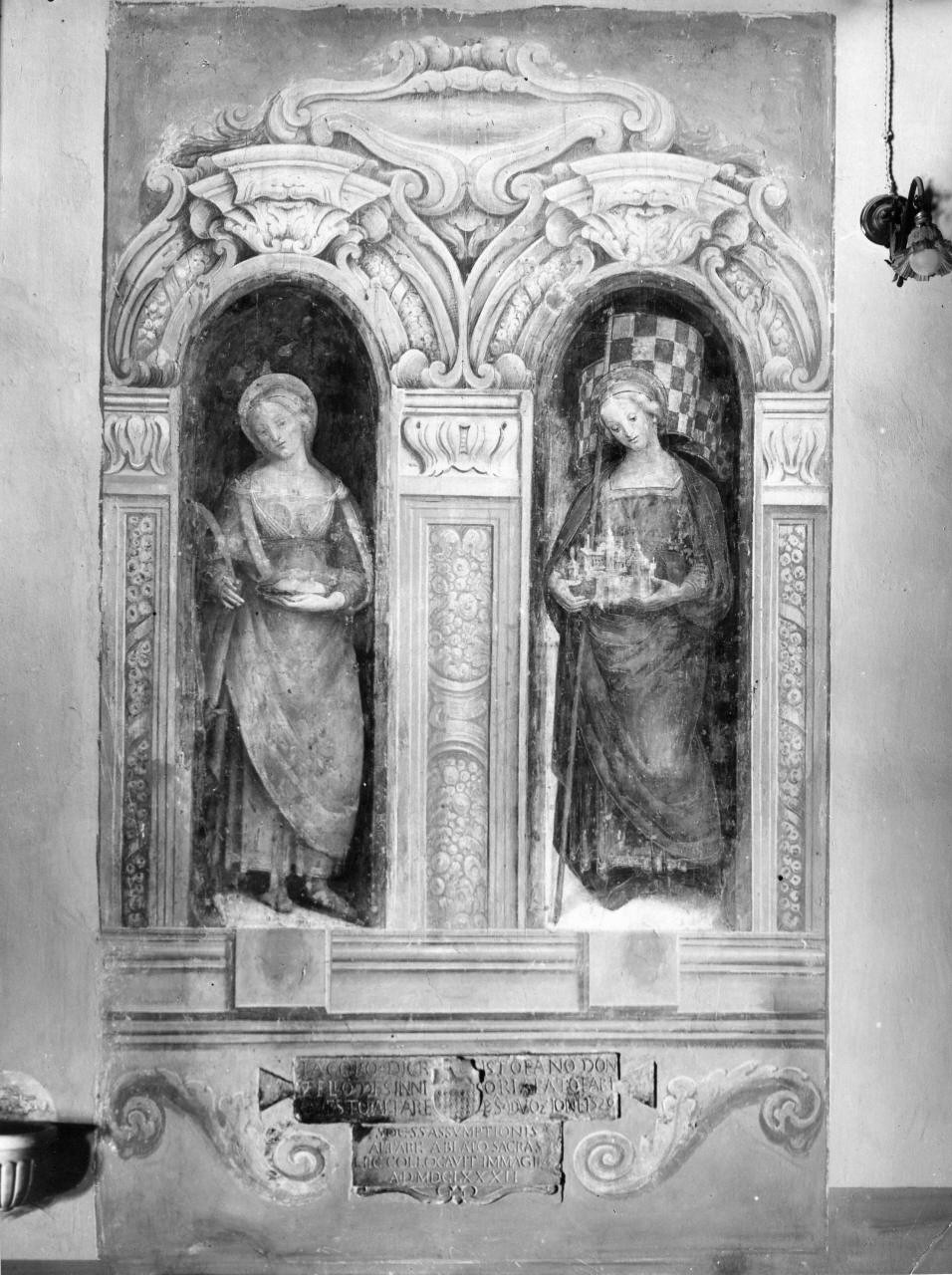 Sant'Agata e Sant'Eulalia (dipinto) di Gerini Gerino detto Gerino da Pistoia (attribuito) (seconda metà sec. XVI, sec. XVII)