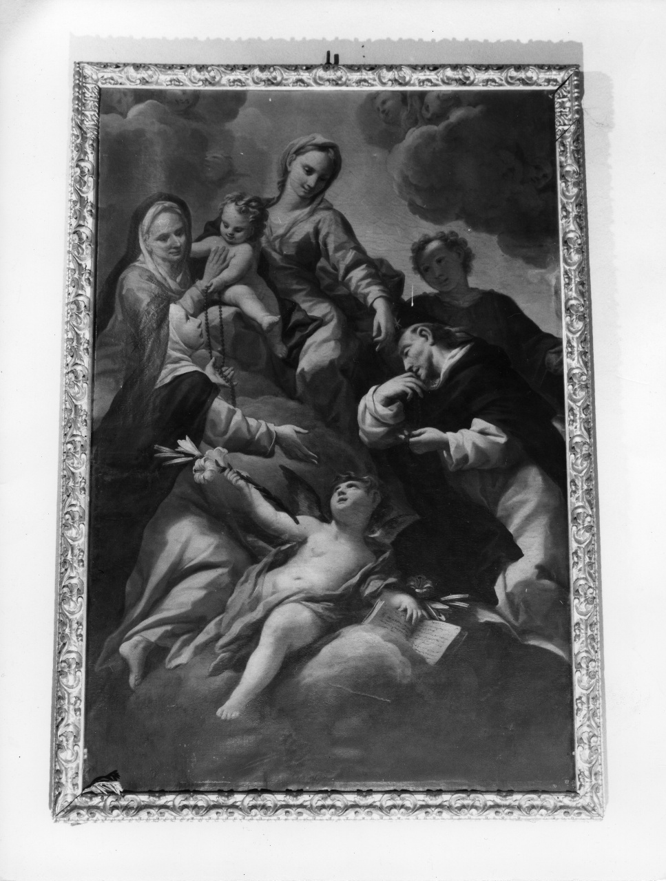 Madonna con Bambino tra Sant'Anna, Santa Caterina da Siena, San Domenico, Santo Stefano e angeli (dipinto) di Dandini Pietro (attribuito) (inizio sec. XVIII)
