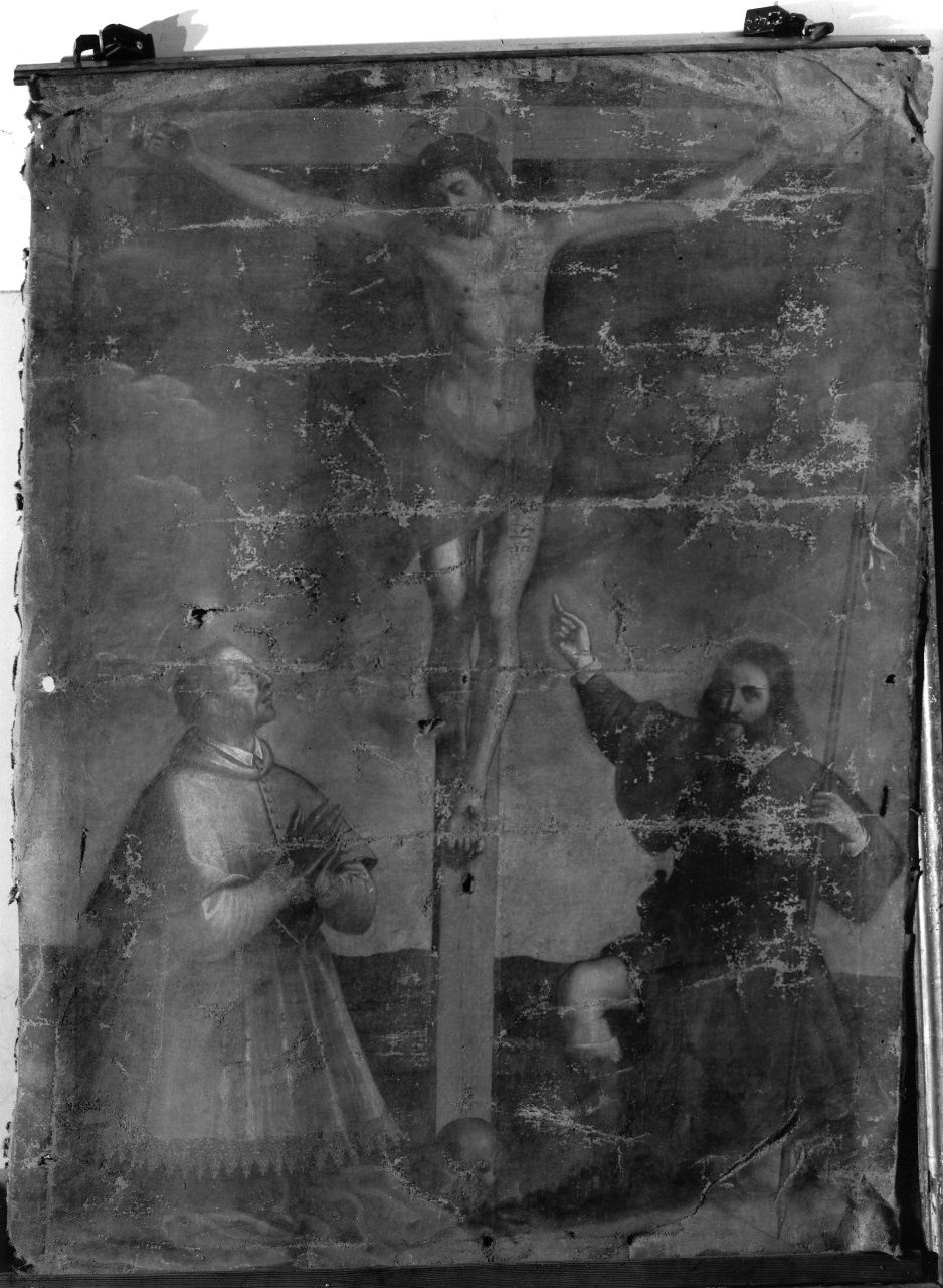 Cristo crocifisso con san Rocco e san Carlo Borromeo, Cristo crocifisso (dipinto) di Naldini Giovan Pietro (sec. XVII)
