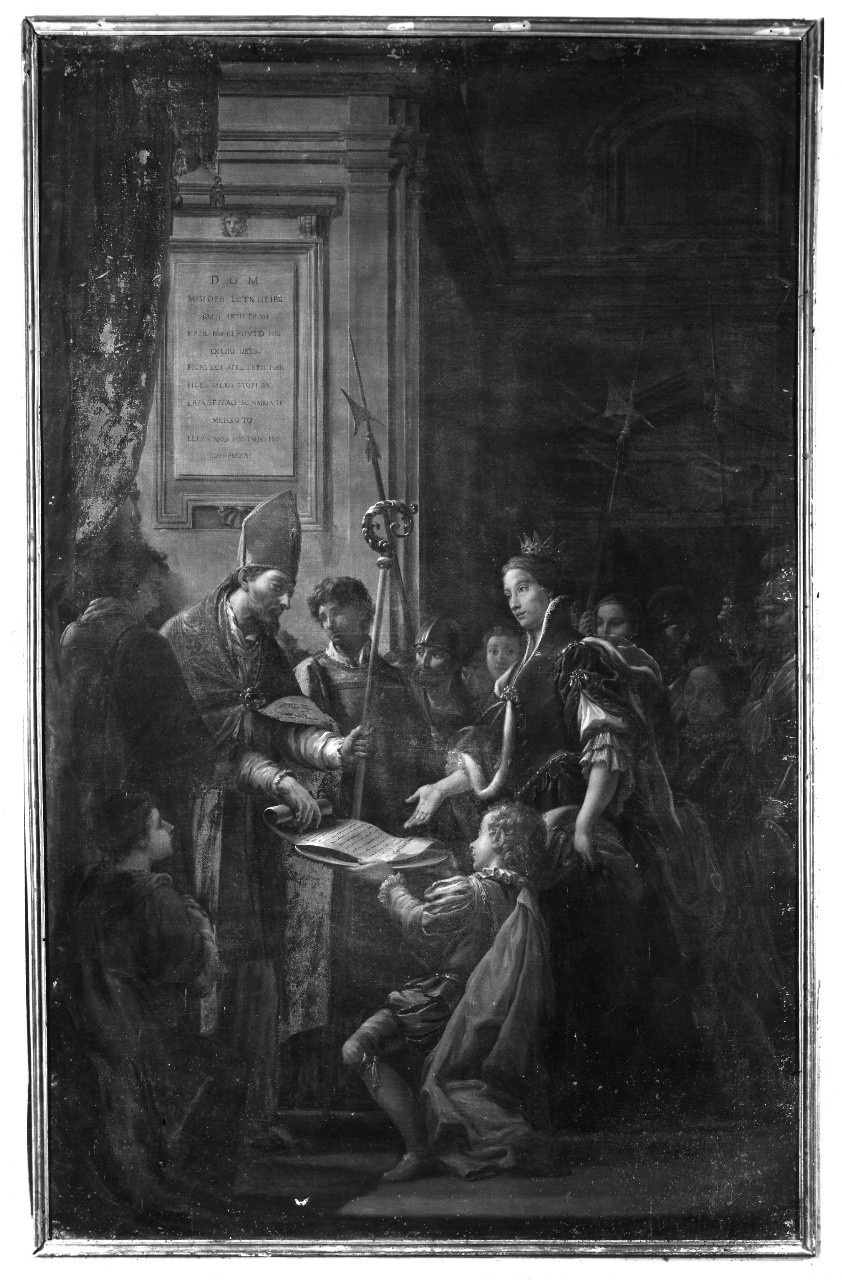 Matilde di Canossa dona il suo patrimonio alla chiesa (dipinto) di Hugford Ignazio Enrico (metà sec. XVIII)