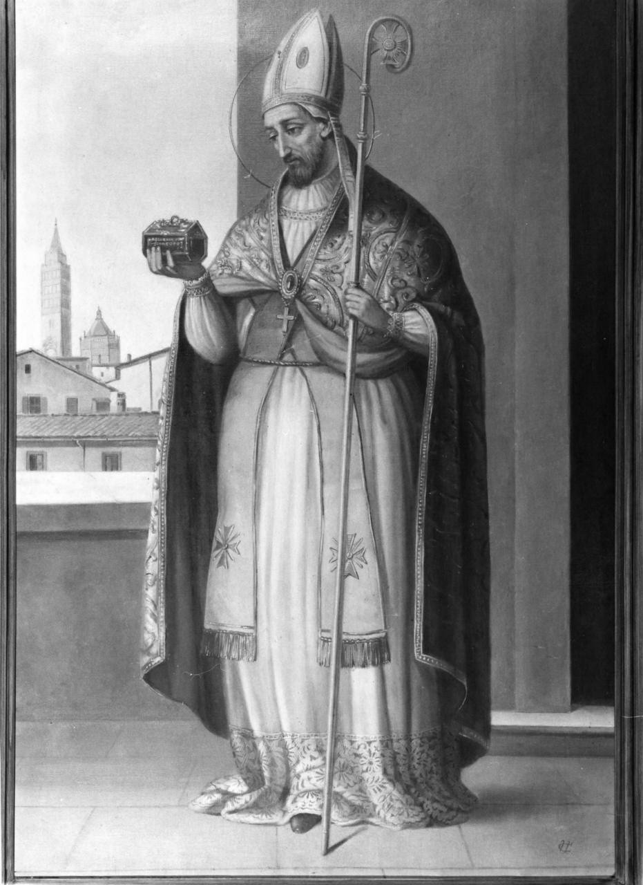 San Atto vescovo di Pistoia (dipinto) di Casanuova Ugo (fine sec. XIX)