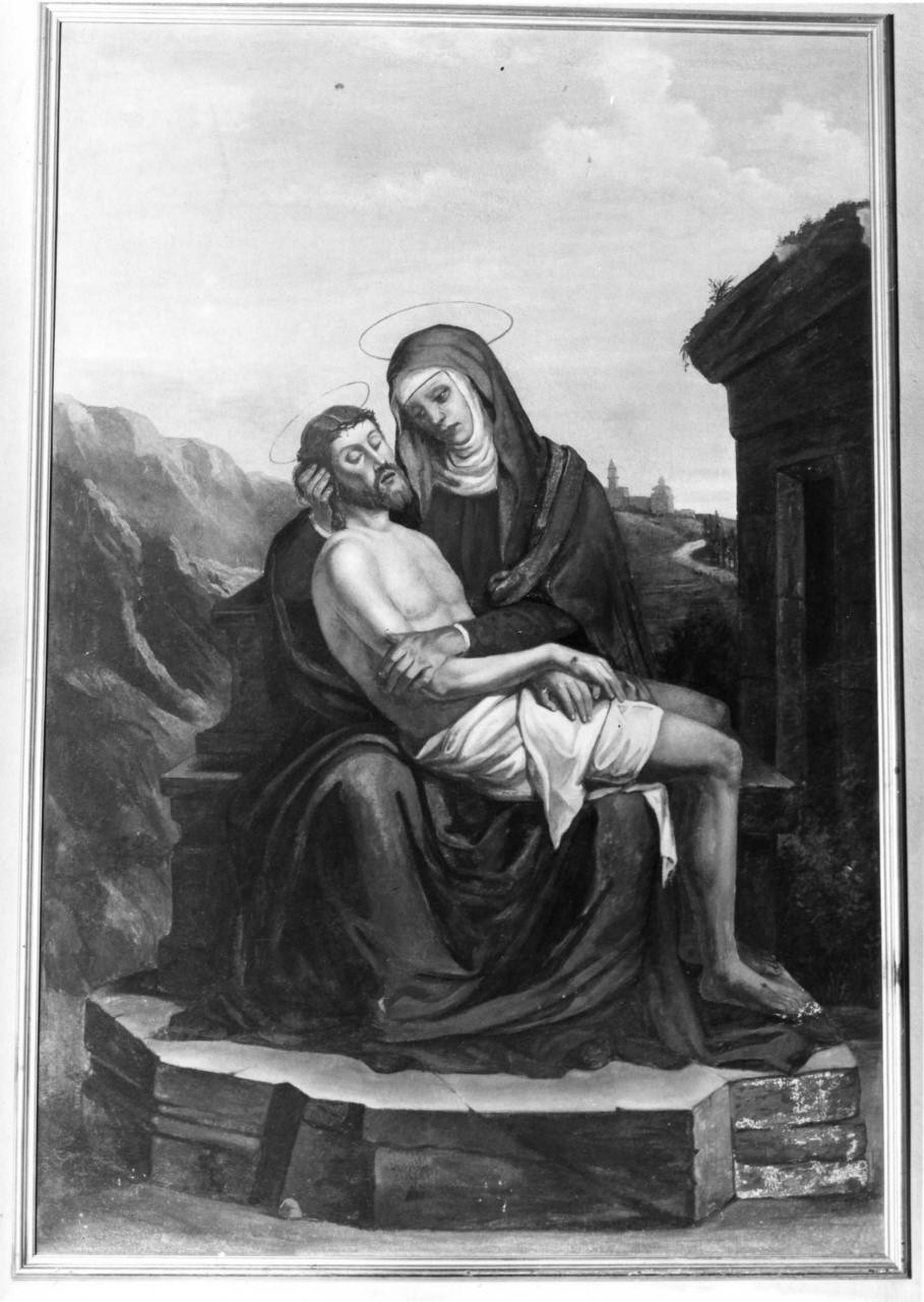 Cristo in pietà (dipinto) di Casanuova Ugo (fine sec. XIX)