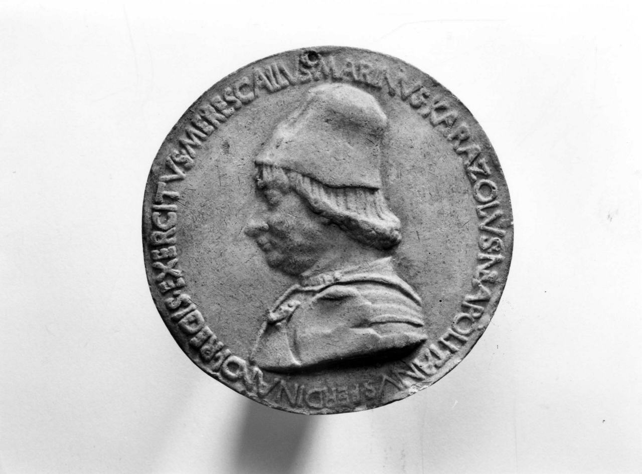 ritratto di Marino di Caracciolo di Napoli (calco di medaglia) di Lelli Oronzio (ultimo quarto sec. XIX)