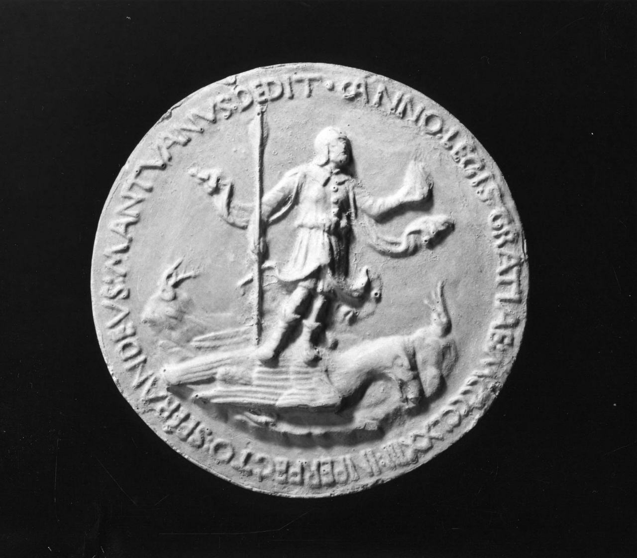 figura maschile (calco di medaglia) di Lelli Oronzio (ultimo quarto sec. XIX)
