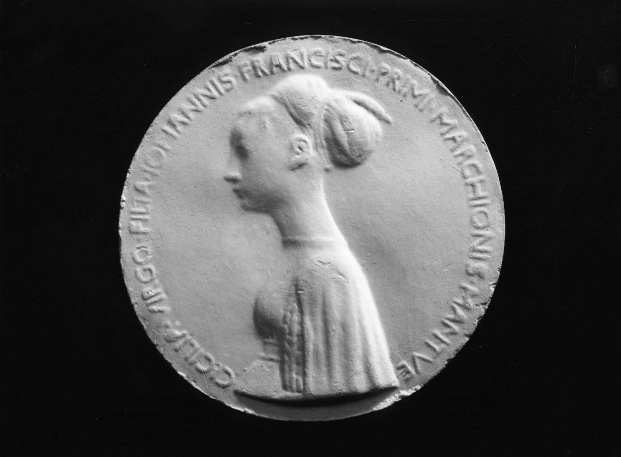 ritratto di Cecilia Gonzaga (calco di medaglia) di Lelli Oronzio (bottega) (sec. XIX)