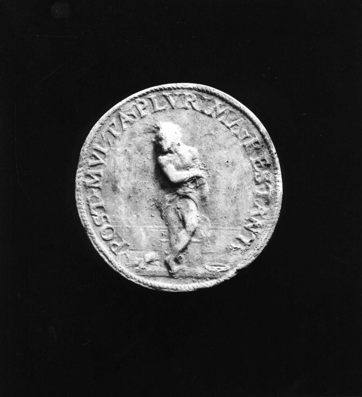 Cristo alla colonna (calco di medaglia) di Lelli Oronzio (bottega) (sec. XIX)