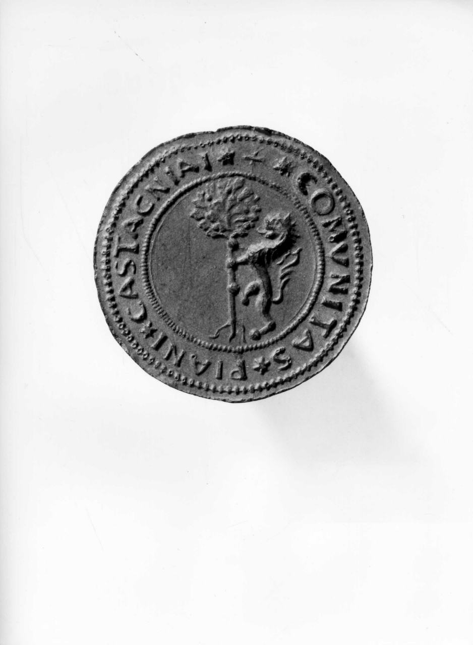 stemma con animale rampante (calco di sigillo) - produzione italiana (secc. XIX/ XX)