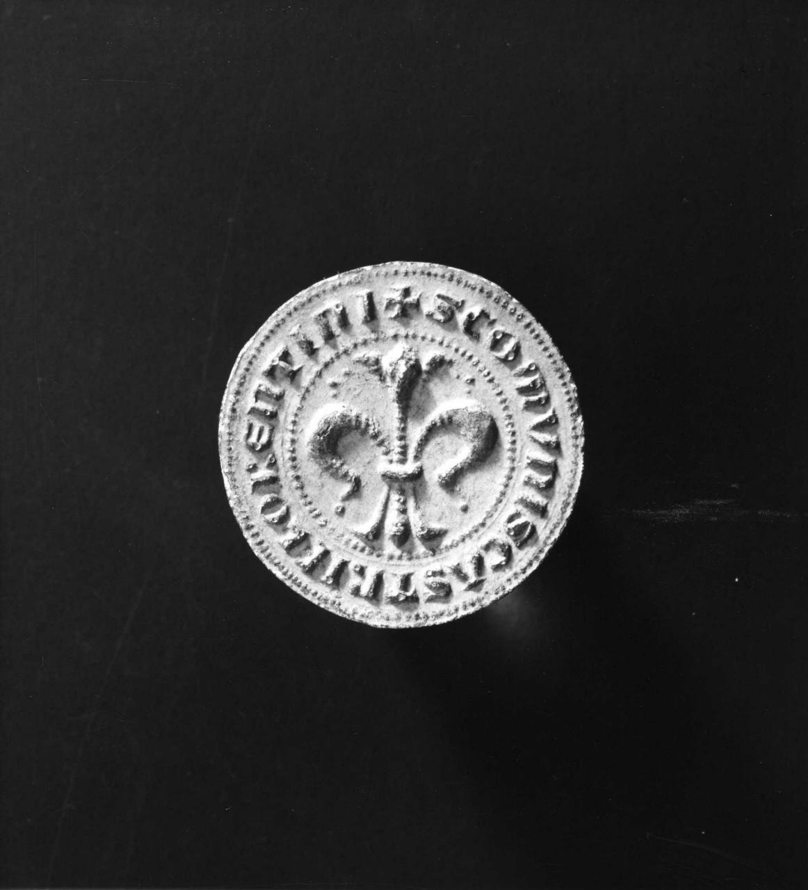 stemma civile della città di Castelfiorentino (calco di sigillo) - produzione italiana (secc. XIX/ XX)