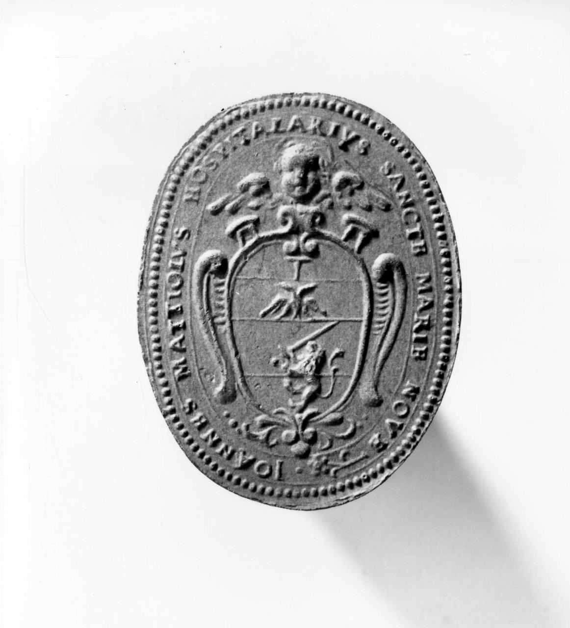 stemma gentilizio della famiglia Mattioli (calco di sigillo) - produzione italiana (secc. XIX/ XX)