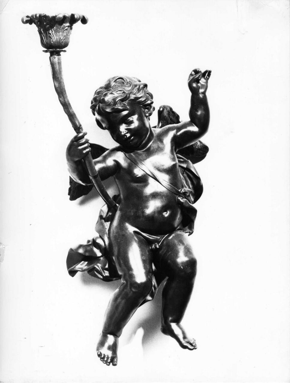 angelo reggicandelabro (candelabro - a statuetta, serie) di Soldani Benzi Massimiliano (cerchia) (fine/inizio secc. XVII/ XVIII)