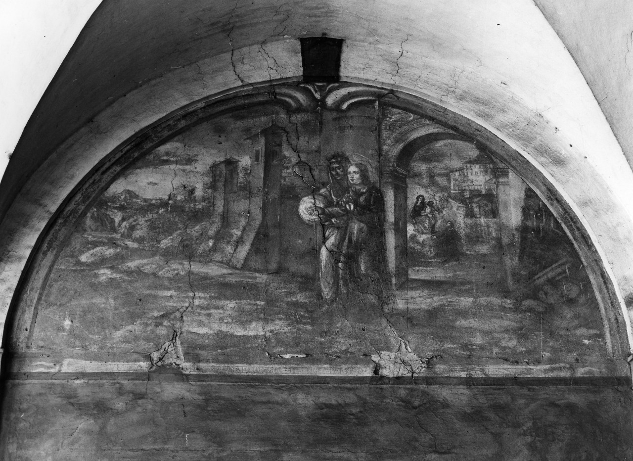 San Benedetto lascia Norcia per andare a Roma (dipinto) - ambito toscano (prima metà sec. XVIII)