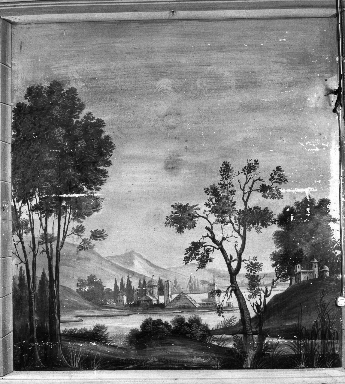 paesaggio (dipinto, complesso decorativo) - ambito toscano (sec. XIX)