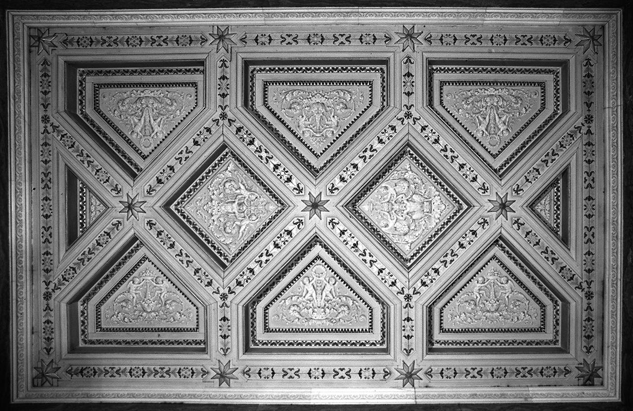 grottesche (soffitto a cassettoni, serie) di Martelli Giuseppe (sec. XIX)