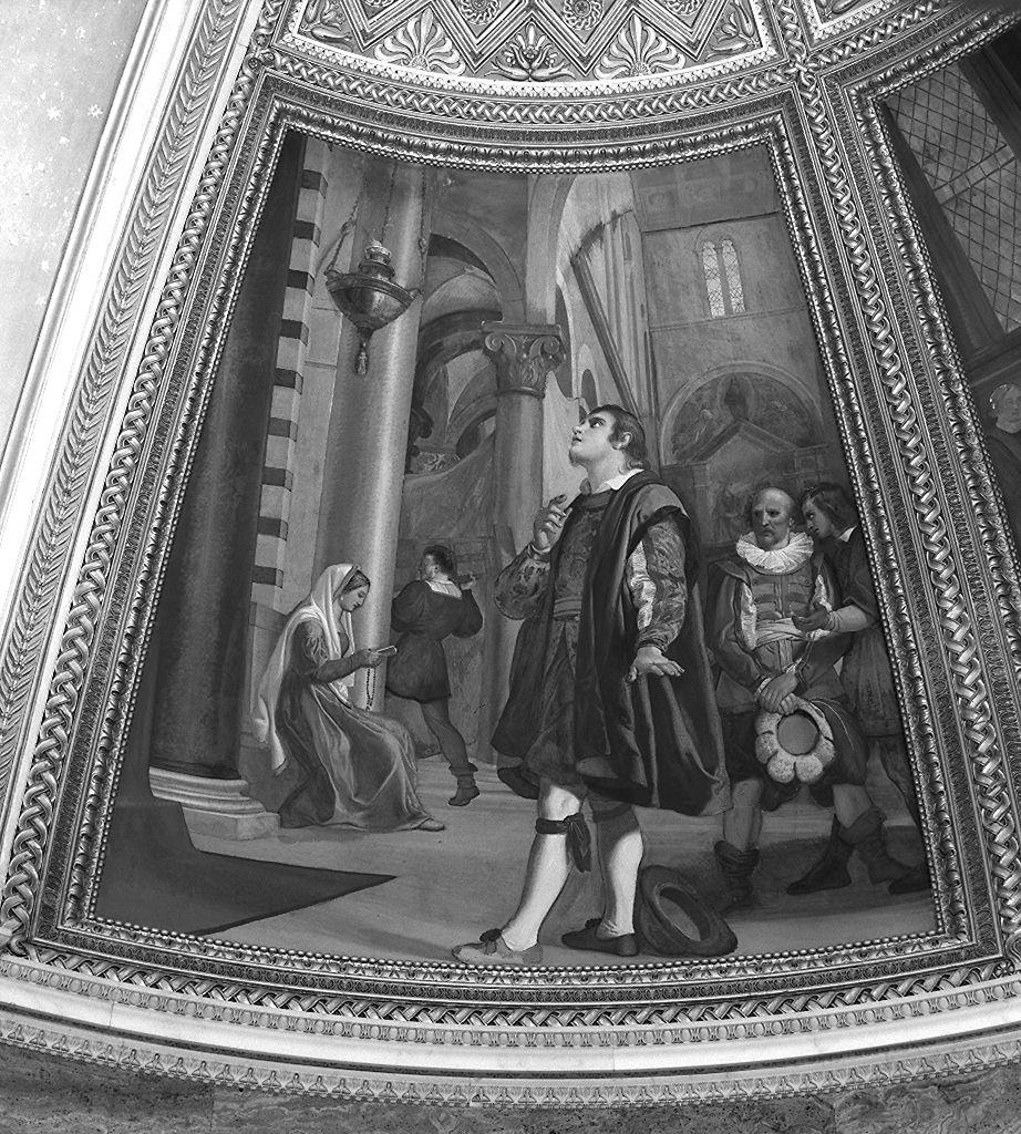 Galileo Galilei studia la legge dell'isocronismo del pendolo (dipinto) di Sabatelli Luigi (sec. XIX)